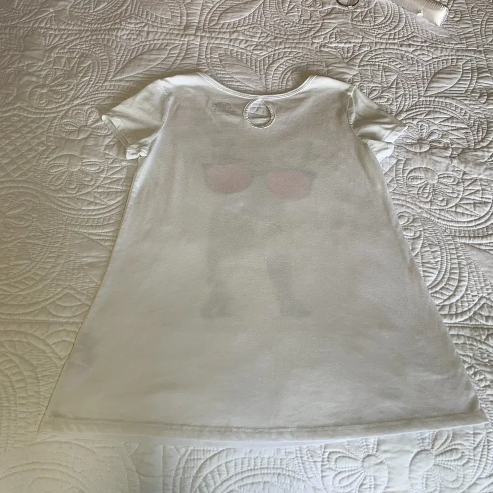 JUSTICE, Girls, French Bulldog T-Shirt, White, Size 12